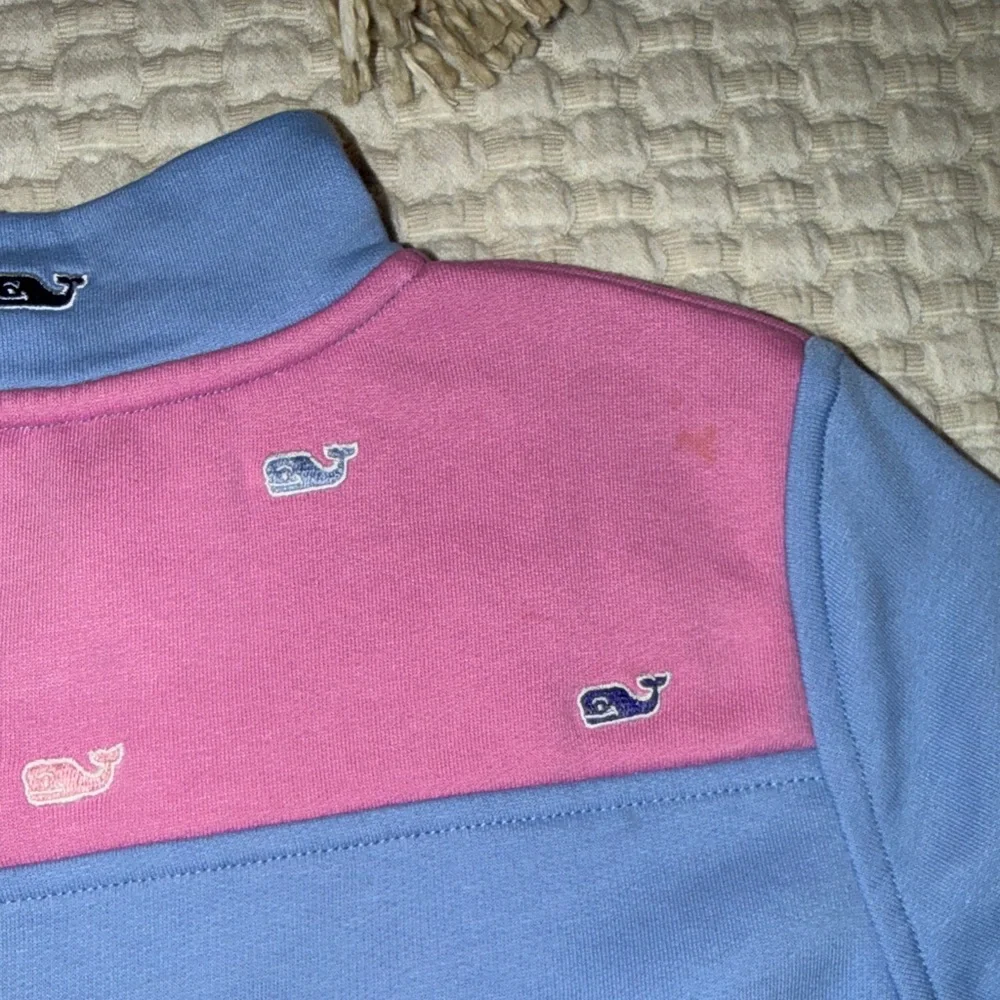 Vineyard Vines Blue and Pink Kids Quarter-Zip Sweatshirt - Picture 6 of 6